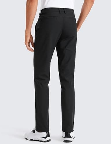 CRZ YOGA Men's All Day Comfy Golf Pants - 34" Quick Dry Lightweight Work Casual Trousers with Pockets Black 34W x 34L - Image 2