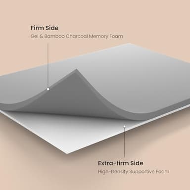 BedStory Firm Mattress Topper King Size 2 Inch - Memory Foam Mattress Topper for Back Pain Relief - Gel & Bamboo Charcoal Infused Cooling Pad - Ergonomic Bed Topper, CertiPUR-US Certified - Image 2