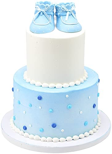 DecoSet® Blue Baby Booties Cake Decoration, 1 Piece Cake Topper, For Baby Shower, Birthday, Baby Celebration, Food Safe Molded Plastic, Post-Party Keepsake - Image 5