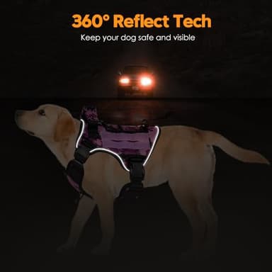 Heavy-Duty Tactical Dog Harness for Large Dogs, No Pull Adjustable Reflective Pet Vest with Molle System, K9 Military-Grade Control for Service Training, Outdoor & 10+ Breeds, Purple Camo, Medium - Image 5
