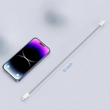 12 inch USB C to USB C Cable 1ft Short Charging Cord Bulk, 3-Pack - Image 4