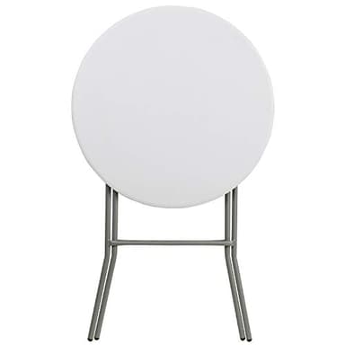 Flash Furniture 32" Round Folding Bar Height Tables for Parties and Commercial Events, Indoor/Outdoor Plastic Bar Height Folding Tables, Set of 4, White - Image 6