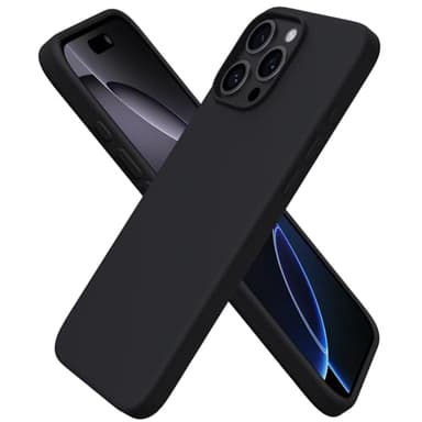 ORNARTO Compatible with iPhone 16 Pro Max Case 6.9", Slim Liquid Silicone 3 Layers Soft Gel Rubber Shockproof Protective Case with Anti-Scratch Microfiber Lining-Black - Image 1