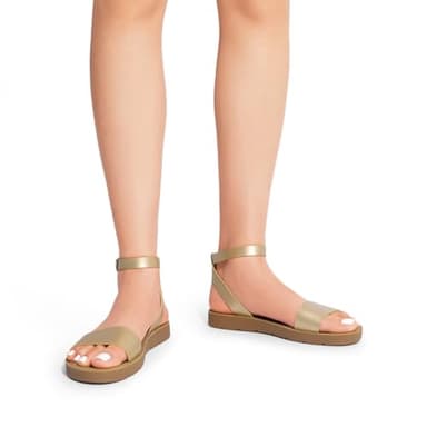 DREAM PAIRS Women’s One Band Ankle Strap Buckle Flat Sandals,Size 6,Gold/Pu,ELENA-5 - Image 7