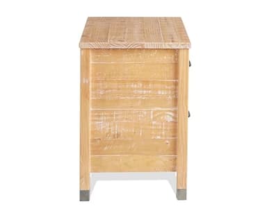 Camaflexi Baja Night Stand / 2 Drawer / Solid Wood / Rustic Bedside Table for Bedroom, Living Room, Sofa Couch, Hall / Metal Drawer Pulls, Barnwood Finish, Brown - Image 5