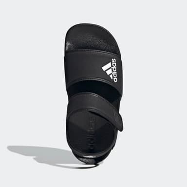 adidas Adilette Aqua Slides Water Shoe, Core Black/White/Core Black, 13 US Unisex Little Kid - Image 3