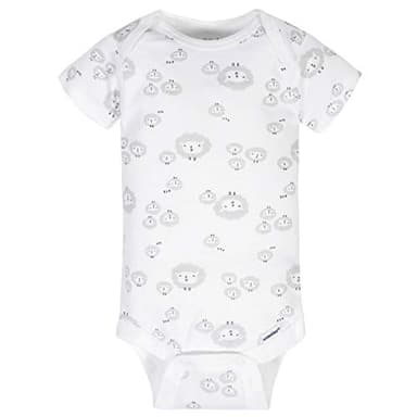 Gerber Baby 8-Pack Short Sleeve Onesies Bodysuits, Sheep Grey, Newborn - Image 6