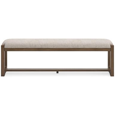 Signature Design by Ashley Cabalynn Farmhouse Upholstered 63" Dining Bench, Beige & Light Brown - Image 7