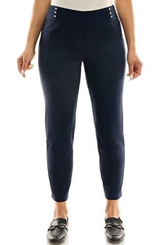 Zac & Rachel Women's Pull on Ankle Pant with Faux Back Pockets, Navy Blazer, M - Image 2