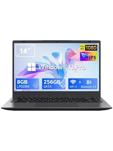 Zrasu Win11 Pro Laptop 8GB LPDDR4 RAM 256GB SATA SSD, Celeron N4020, Gigabit LAN，4K HD, WI-FI5, Bluetooth5.0, 14'' Computer FHD IPS Thin Laptop for Student Home