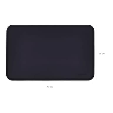 Amazon Basics Waterproof Anti-Slip Silicone Cat & Dog Food Mat, Pet Mats with Raised Edges for Food and Water Bowl to Protect Floors, 18.5 x 11.5 Inches, Black, Solid - Image 4