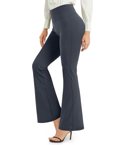 Promover Bootcut Yoga Pants for Women Flare Leggings High Waist Flared Bootleg Workout Pant for Casual Work Dress Pant(Grey-33,L) Gray - Image 1