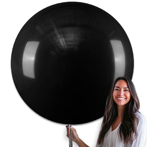 PartyWoo Black Balloons 4 pcs 36 Inch Extra Large Big Jumbo Giant Matte Black Latex Helium Balloons for Graduation Halloween New Year Anniversary Birthday Retirement Party Decorations Black-Y18 - Image 1