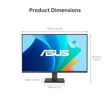 ASUS 24” 1080P Eye Care Monitor (VA249QG) - IPS, Full HD, 99% sRGB, Frameless, 120Hz, Adaptive-Sync, 1ms, Speakers, HDMI, DisplayPort, VGA, Low Blue Light, Flicker Free, Wall Mountable, 3 yr Warranty - Image 8
