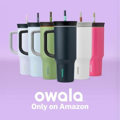 Owala Stainless Steel Triple Layer Insulated Travel Tumbler with Spill Resistant Lid, Straw, and Carry Handle, BPA Free, 40 oz, Green (Brave Adventures) - Image 6