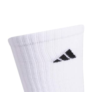 adidas Men's Athletic 6-Pack, Cushioned Crew Socks with Arch Compression for a Secure Fit, White/Black, Large - Image 3