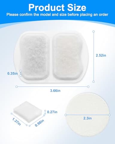 Cunina 4 Set Dog Water Bowl Filters, Dog Water Filter Replacement, Dog Water Filter Replacement Compatible with oneisall 7L/230oz/1.8G Stainless Steel Dog Water Fountain - Image 4