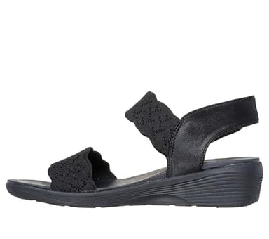 Skechers Women's ARYA - ON THE RISE medium wedge sandal, Black/Black 7 M - Image 5