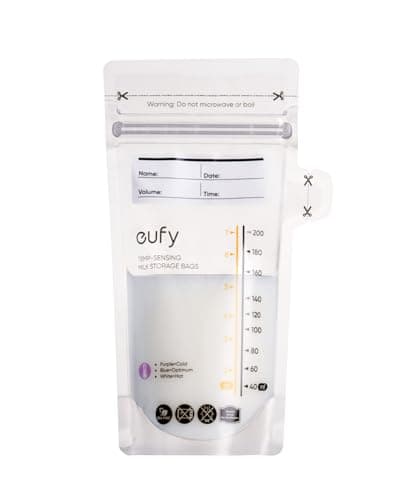 eufy Security Breast Milk Storage Bag with Temperature Sensing Color Change, Milk Storing Bags, 7 oz Disposable Storage Bags, Self-Standing, Leakproof Milk Freeze Storage Pouches (120 Pieces) - Image 1