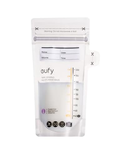 eufy Security Breast Milk Storage Bag with Temperature Sensing Color Change, Milk Storing Bags, 7 oz Disposable Storage Bags, Self-Standing, Leakproof Milk Freeze Storage Pouches (120 Pieces) - Image 1