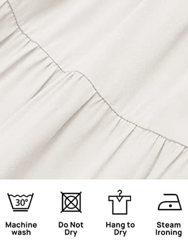 ZESICA Women's 2025 Summer Spaghetti Strap Sleeveless Square Neck Ruffle A Line Swing Mini Dress,Ivory,Small - Image 7