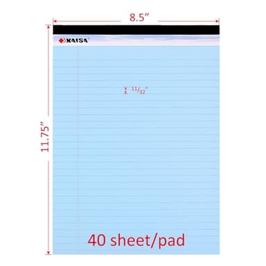 KAISA Colored Legal Pad Writing Pads 8.5x11 inch, Wide Ruled, 40 Sheets/Pad, 20lb Colored Paper, Perforated Writing Pad with Sturdy Back (4 Pads), KSU-5972 - Image 9
