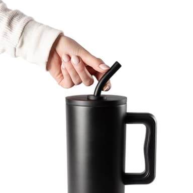 Simple Modern 40 oz Tumbler with Handle and Straw Lid | Leak-Proof Insulated Stainless Steel Water Bottle Travel Mug Cupholder Use | Gifts for Women Men Him Her | Trek Signature | Almond Birch - Image 7