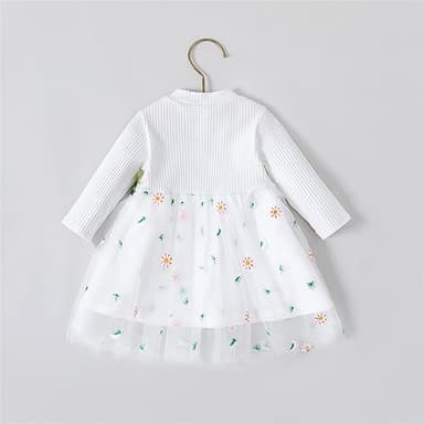 PATPAT Baby Girl's Long Sleeve Tutu Party Birthday Tulle Dress Formal Fancy Flower Princess Dresses - Image 3