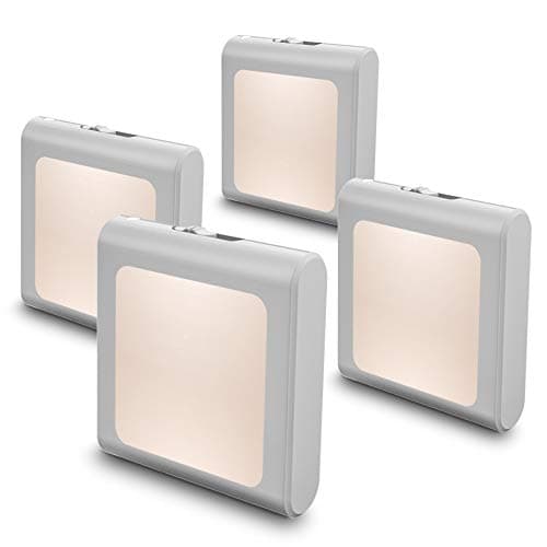 MAZ-TEK Plug in Dimmable Led Night Light with Auto Dusk to Dawn Sensor, Soft Warm White Nightlights for Hallway,Bedroom, Kids Room, Kitchen, Stairway, 4 Pack - Image 1