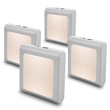 MAZ-TEK Plug in Dimmable Led Night Light with Auto Dusk to Dawn Sensor, Soft Warm White Nightlights for Hallway,Bedroom, Kids Room, Kitchen, Stairway, 4 Pack - Image 1