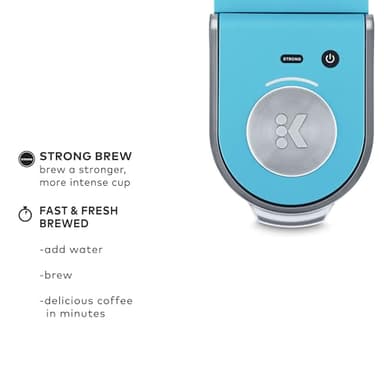 Keurig K-Mini Plus Single Serve K-Cup Pod Coffee Maker, with 6 to 12oz Brew Size, Stores up to 9 K-Cup Pods, Travel Mug Friendly, 1500 watts, Cool Aqua - Image 4