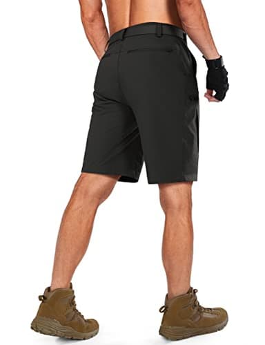 Shallowlulu Mens Cargo Hiking Shorts Water Resistant Quick Dry Lightweight Breathable Tactical Shorts with Nylon Belt(Black 34W/8L) - Image 2