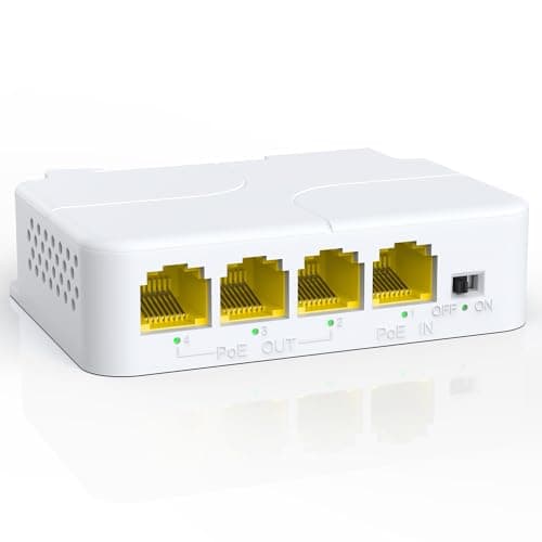 YuanLey 4 Port PoE Extender Gigabit with 3 PoE Out, IEEE 802.3af/at Mini 4 Channel Repeater 1000Mbps, VLAN, Wall and Din Rail Mount Passthrough POE Amplifier/Booster, Plug and Play - Image 1