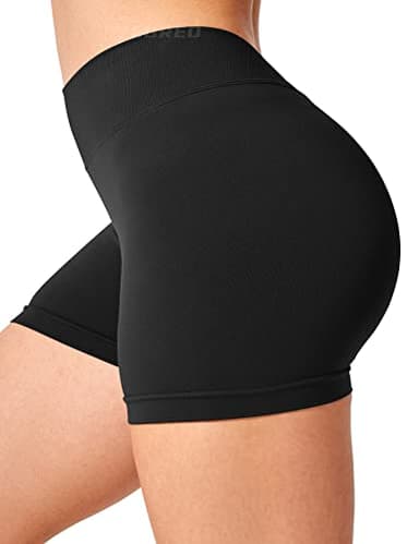 YEOREO Workout Scrunch Shorts Women V Back Gym Butt Lifting Liz High Waisted Seamless Shorts Black S - Image 5