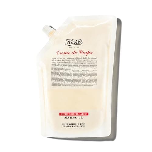 Kiehl's Creme de Corps, Rich, Luscious Body Lotion, with Cocoa Butter and Shea Butter for Fast Absorbing Hydration, Skin Feels Soft and Smooth, Suitable for All Skin Types - 33.8 fl oz /1 Liter Refill - Image 1