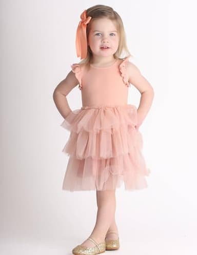 Arshiner Toddler Tutu Dresses Summer Dress Cute Pink Valentine Tulle Sundress for Little Girls 3-4 Years - Image 2