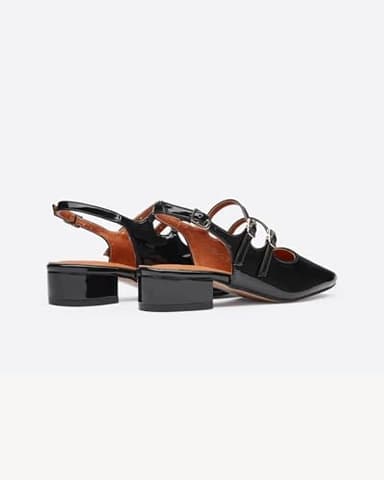 NEWBELLA Women's Mary Jane Pumps, Retro Chunky Low Block Heel, Double Adjustable Ankle Buckle Straps, Vintage Dress Pumps (Black, Adult, Women, 8, Numeric, US Footwear Size System, Medium) - Image 5