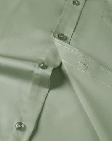 Alimens & Gentle Mens Short Sleeve Dress Shirts Wrinkle Free Solid Casual Button Down Shirts with Pocket, Sage Green, 3X-Large - Image 5