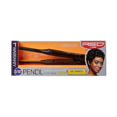 RED by KISS 0.3 Inch Pencil Flat Iron with Ceramic Tourmaline, Hair Straightener for Thin and Short Hair Edge Styling, Even Heat Distribution with Fast Heat Up 450° F Max Temperature, Black - Image 8