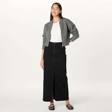 The Drop Women’s Rylie Maxi Denim Skirt with Front Slit, Black, XXL, Plus Size - Image 4