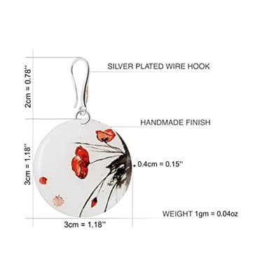 Delicate Floral Blossom Dangle Earrings Jewelry for Women (Style N 17 - White Red) - Image 2
