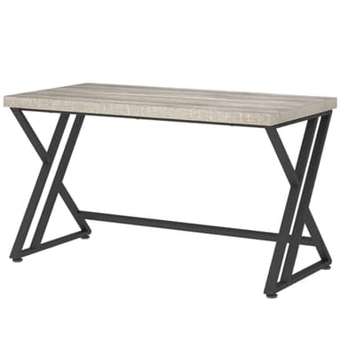 LVB Grey Desk, Industrial Wood Home Office Computer Desk for Bedroom, Farmhouse Metal Wooden Study Work PC Gaming Writing Table, Modern Simple Executive Writing Desk, 47 Inch, Light Gray - Image 9