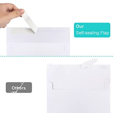 50 Packs 5x7 Envelopes, White A7 5x7 Envelopes for Invitations, Printable, Self Seal for Weddings, Photos, Postcards, Greeting Cards, Mailing - Image 4