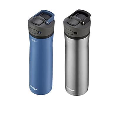 Contigo Ashland Chill 2.0, 2-Pack, 24oz, Stainless Steel with Straw and Handle, Dual Insulated for Cold and Hot Drinks, Blue Corn and Stainless Steel - Image 2