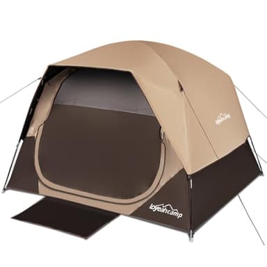 LOYEAHCAMP 4 Person Blackout Camping Tent, Easy Setup Waterproof Family Dome Tent for Camping with Rainfly, Portable Double Layer Large Family Tent for Outdoor Camping&Hiking - Image 1