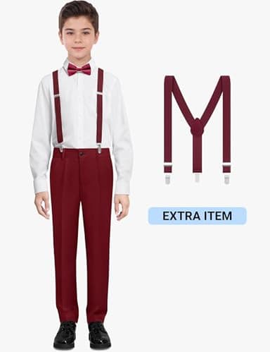 BOLADA Boys' Suit Burgundy Slim fit Suits for Kids Formal Classic 6 Piece Big Boys Tuxedos Teen Youth Size 14 - Image 4
