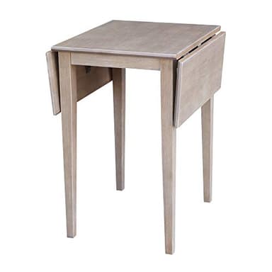 IC International Concepts, Solid Wood Small Drop Leaf Dining Table, Solid Real Wood, Sturdy Parawood,36 X 22 X 29, Minimum Assembly, Washed Gray Taupe - Image 12