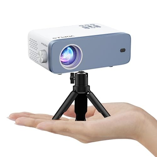 Mini Projector, VOPLLS 1080P Full HD Supported Video Projector, Portable Outdoor Home Theater Movie Projector, 50% Zoom, Compatible with HDMI, USB, AV, Smartphone/Tablet/Laptop (Small Projector) - Image 1