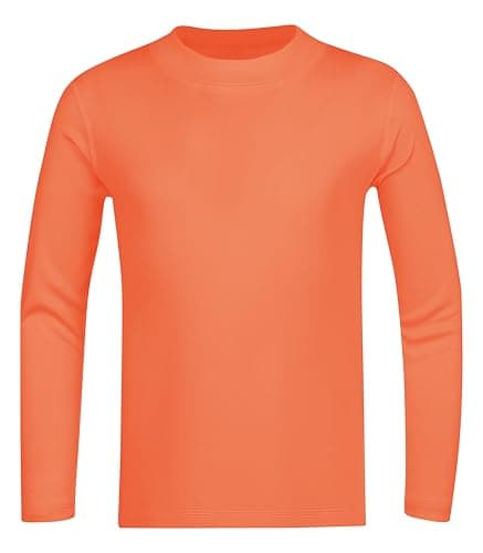 Runceptual 5T to Youth UPF 50+ Long Sleeve Rash Guard - Boys and Girls UV Protection Moisture Wicking Athletic T-Shirt (US, Alpha, Large, Regular, Orange) - Image 1