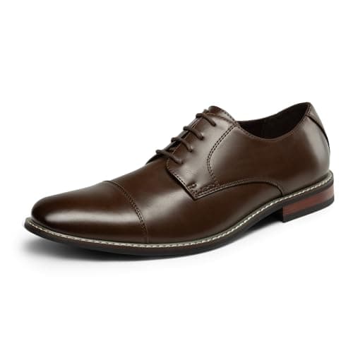 Bruno Marc Men's Prince Classic Modern Formal Oxford Lace Up Dress Shoes,Size 9,Dark Brown,BMUMOX2528 - Image 1